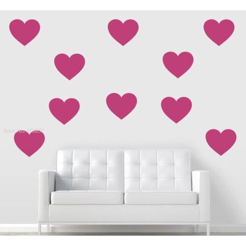 Perfect Quality Giant Hearts Wall Decoration Removable Red Wall Decals Home Decor Living Room Bedroom Lovely Art Stickers ZA642