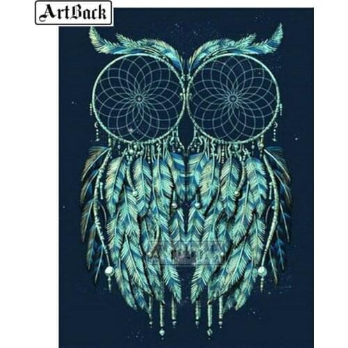 Full square/round 5d diamond painting green owl icon dream puff net diamond diy 3d diamond embroidered diamond mosaic crafts