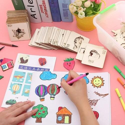 24pcs Stationery Ruler School Painting Supplies Drafting Tool Set Plastic DIY Graphic Template Drawing Learning Set Toy