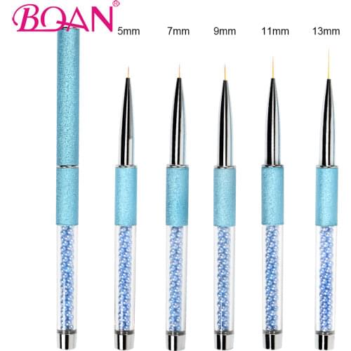 BQAN Nail Brush Rhinestone 5/7/9/11/13mm Ultra Thin Liner Brush Painting Flower Design Stripes Lines DIY Drawing Pen Manicure