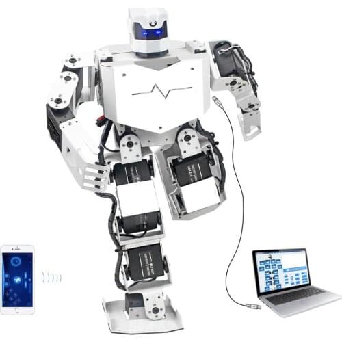 16DOF Biped Humanoid Robot Kit with Free APP, MP3 Module, Detailed Video Tutorial Support Sing Dance(Assembled)