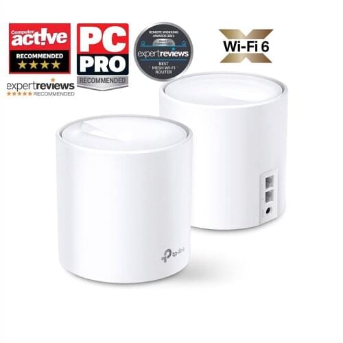 TP-Link Whole Home Wi-Fi 6 System, Up to 4000 Coverage, Compatible with Amazon Alexa,Antivirus and Parental Controls, Pack of 2