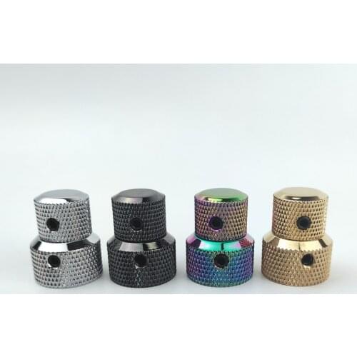 2 pcs High Grade Chameleon Guitar Volume Tone Stacked Control Knobs Rainbow colorsilvery Smoky Color golden