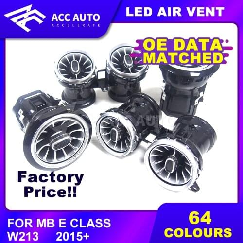 Top Sale! DIY LED Front Air Vent for E Class W213 64 Colors LED Ambient Light Illuminated Car Accessory