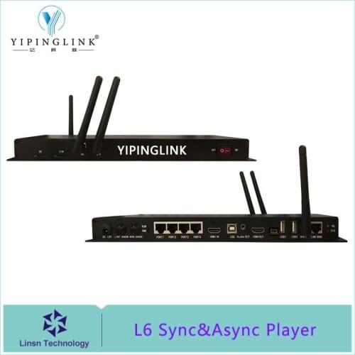 LINSN L6 offline async and async media player led sender box 4 LAN output 2.6 million pixels for bigger led screen
