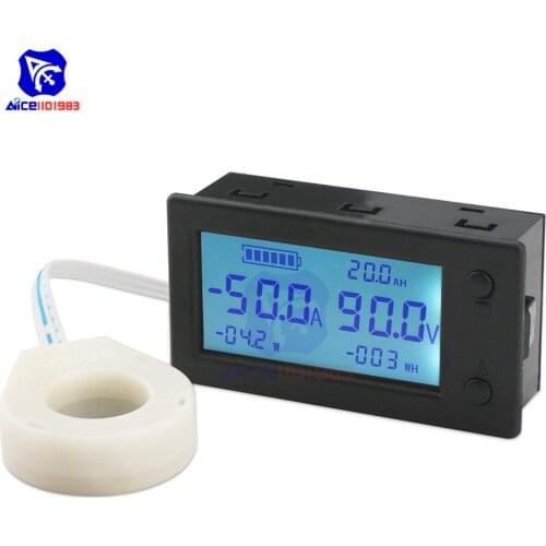 Diymore Multimeter 100A 200A 400A STN LCD Digital Hall Cullen Meter Voltage Current Power Energy Battery Capacity Tester w/ Coil