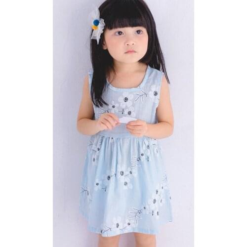 Cotton and hemp girl spring and summer new dress princess sleeveless goods
