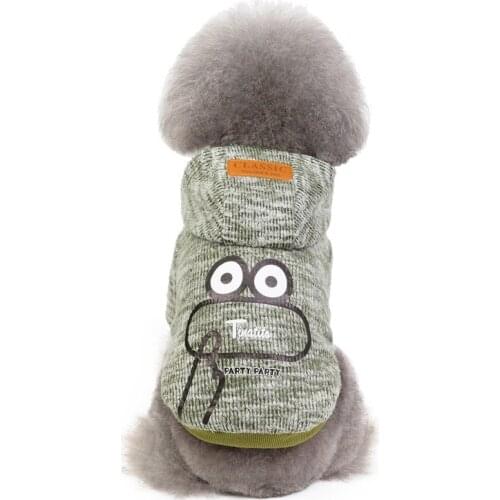Pet Dog Clothes Frog Cotton Clothes Green Yellow Blue Dog Warm Sweater Dog Down & Parkas Dog Supplies