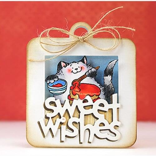 Letter Sweet Wishes Metal Cutting Dies Stencils For DIY Scrapbooking Decorative Embossing Suit Paper Cards Die Cutting Tool