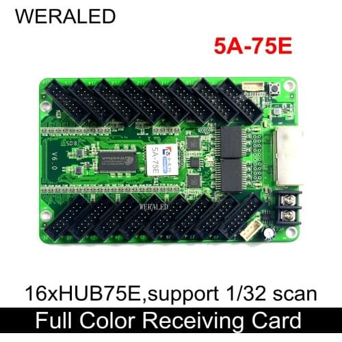 Colorlight 5A-75E Full Color Synchronous Receiving Card with 16xHub75E Ports Support 1/32 scan Narrow Pixel P2 P3 LED Module