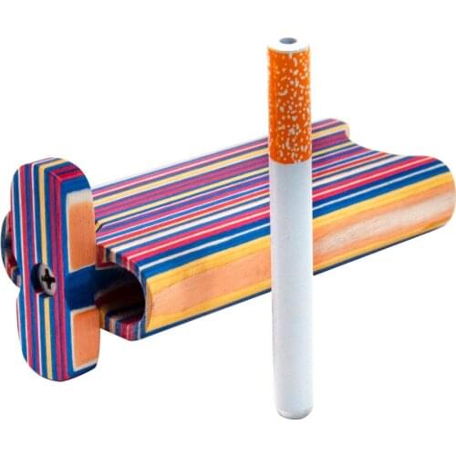 COURNOT Rainbow Wood Dugout One Hitter Pipe Natural Handmade Wooden Dugout With Ceramic One Hitter Bat Pipe Cleaner Tool