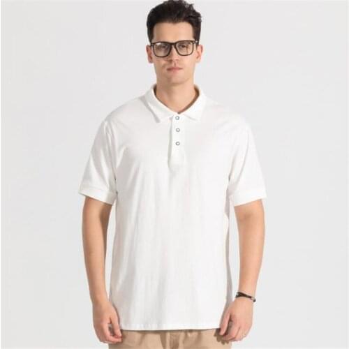 2021New Men Polo Shirt Summer Cotton Short Sleeve Solid color Clothing Business Shirts Fashion Male
