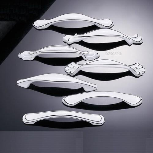 Cupboard Kitchen Pulls Zinc Alloy Cabinet Drawer Hardware Wardrobe Dresser Handle Nordic Style Flower White Box Knobs