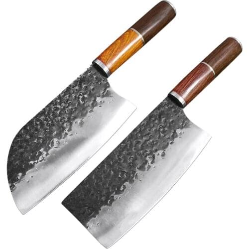 Handicraft Kitchen Knife High Carbon Steel Chef Special Kitchen Knife Forged Slicing Knife Wooden Handle Kitchen Cooking Knives