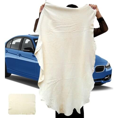 Natural Chamois Leather Car Cleaning Cloth Genuine Leather Wash Suede Absorbent Quick Dry Towel Streak Free Lint Free