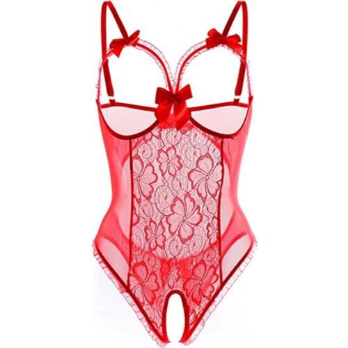 Sexy Perspective Teddies Plus Size Sexy Lingerie Crotchless Lace Underwear Women Exotic Lingerie Sex Costumes Porno Fashion Body