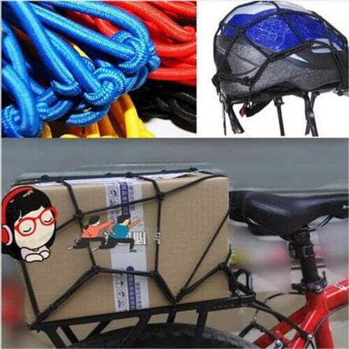10 X Black 30cm x 30cm Motorcycle Bike Luggage Helmet Net Mesh Web Bungee Storage With 6 Hooks Hold
