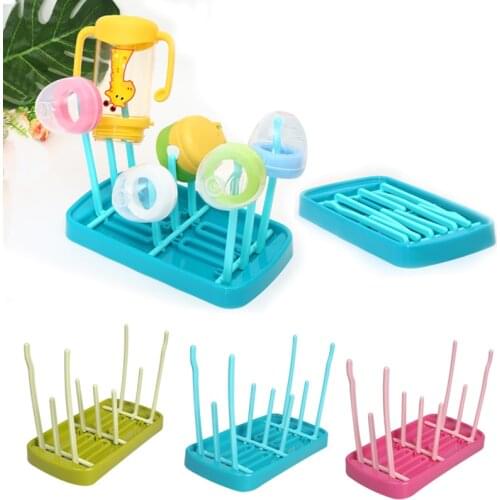 Bottle Dry Rack Foldable Baby Bottle Drain Drying Racks Blue Pink Baby Bottle Cleaning Dryer Drainer Storage Drying Rack