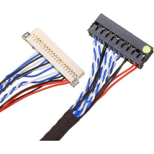 Universal 20Pin DF19-20-D8 1ch 6bit 8 Bit LCD Screen Driver Board Line LVDS Screen Cable 1mm pin pitch 250mm