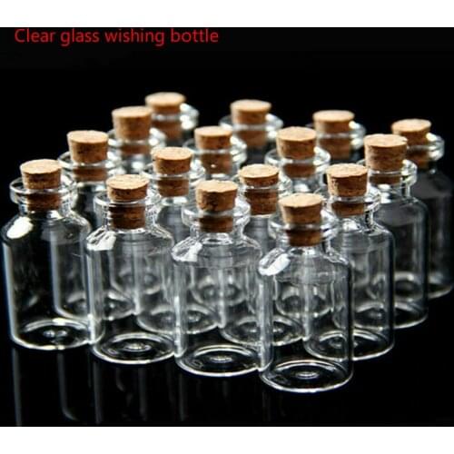 10/20pcs Lovely Small Bottle Tiny Clear Empty Wishing Glass Message Vial With Cork Stopper 14mmx30mm 2ml mini Containers