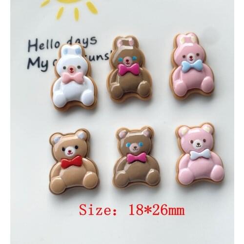 10Pcs Kawaii Cartoon Bows Bear Rabbit Flatback Resin Cabochon for Kids Headwear Accessories DIY Scrapbooking Decoration Crafts