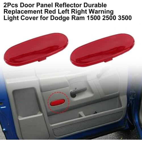 2Pcs Door Panel Reflector Durable Replacement Red Left Right Warning Light Cover 5179299AA for Dodge Ram 1500 2500 3500