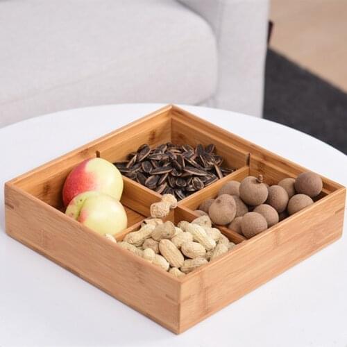 Bamboo storage box with lid candy box nut box fruit box tea box