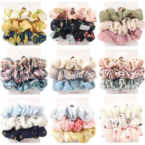 3pcs/set Velvet Hair Ring Vintage Elastic Hair Bands Leopard Scrunchies Ponytail Ties Rope Hair Accessories