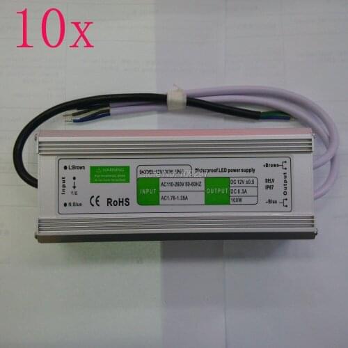 FREE DHL/CDEK,10pcs/lot DC12V 100W LED power driver for LED light,110V~260V IP67 waterproof power supply transformer D-125