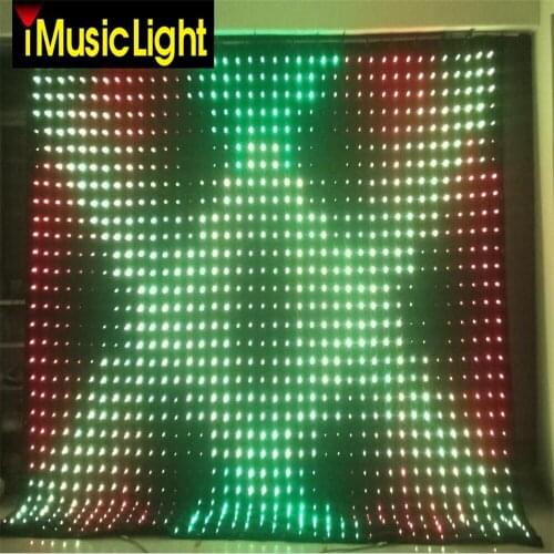 Free shipping portable fireproof P10 3*9m show room decoration led backdrop Led Video CurtainLed Display DMX/PC