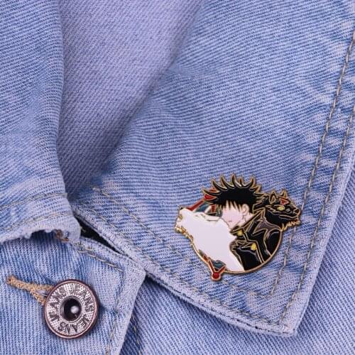 Jujutsu Kaisen Fushiguro Megumi Pins and Brooches for Women Men Lapel Pin Backpack Bags Hat Badge Gifts Metal Figure Alloy