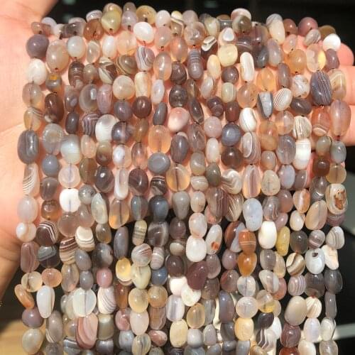 6-8mm Natural Botswana Agates Stone Beads Irregular Loose Spacer Beads for Fashion Accessories Jewellery Making Bracelet 15
