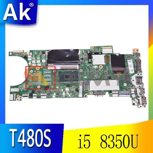 For Lenovo Thinkpad T480S laptop motherboard NM-B471 W/ CPU i5 8350U 8G-RAM tested FRU 01LV642 01LV653 2HL842 Mainboard