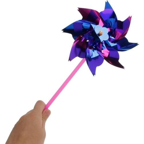HX5D 10Pcs Plastic Windmill Pinwheel Wind Spinner Kids Toy Garden Lawn Party Decor