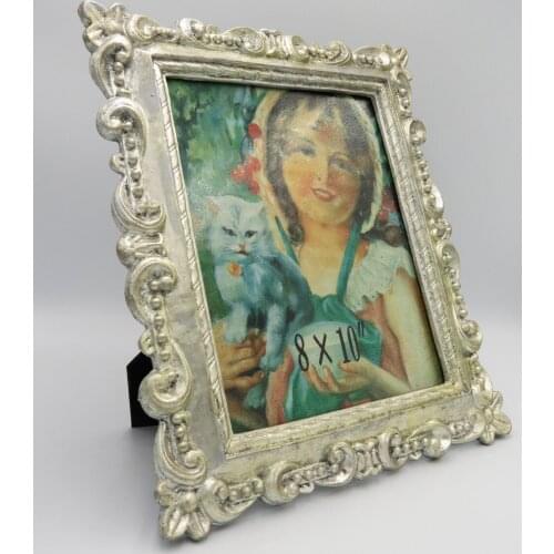 Hankroi Small Picture Frame Resin Classic 8*10" Photo Frame Best Gifts Decor silver Home Household