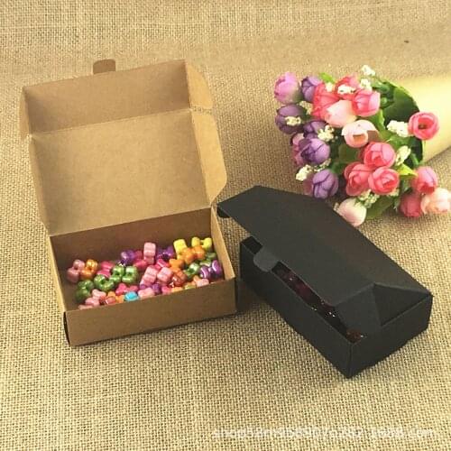Classic retro kraft paper gift packaging box, three-color blank DIY jewelry jewelry brooch gift box in stock Packaging Gift boxe