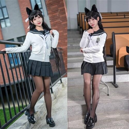 Anime Azur Lane Jk Set Ijn Takao/ Ijn Atago Halloween Cosplay Costume Jk Full Set Cos Clothing Female School Sailor Uniform