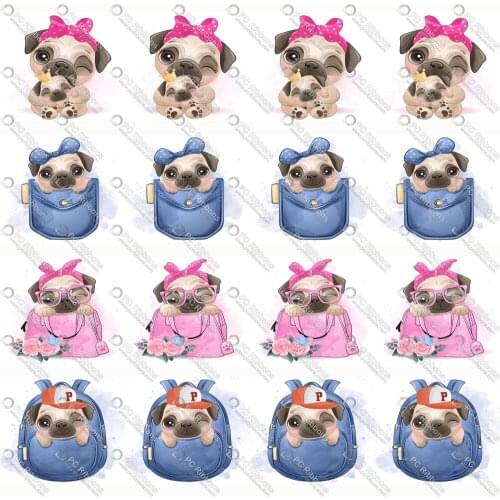 1-1/2" Cute Bulldog Printed Custom Design Ribbons for DIY Crafts Hair Bow 3" Lanyard/Satin /Grosgrain Ribbon CA225