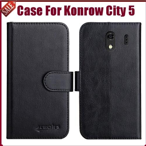 Hot! Konrow City 5 Case 5" Fashion 6 Colors Flip Soft Leather Wallet Protective Cover For Konrow City 5 Case Phone Bag