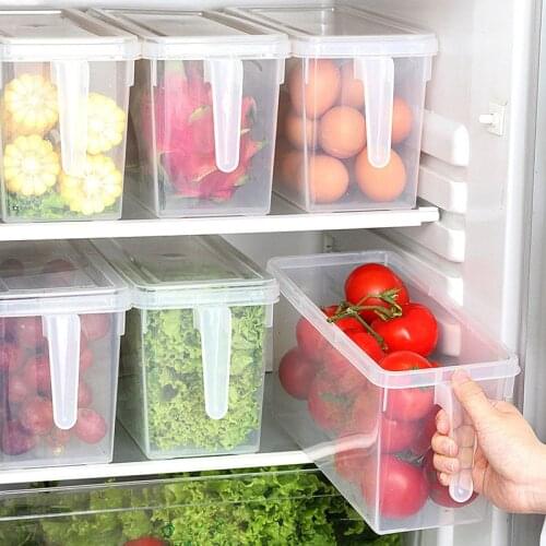 Multifunctional Refrigerator Boxs Storage Box Kitchen Food Fontainer Storage Rack PP Transparent Plastic Storage Box Supplies