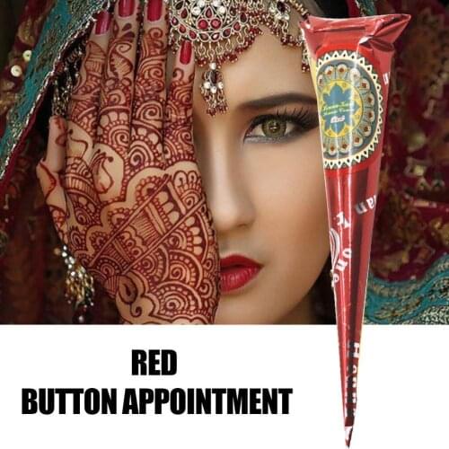 Natural Indian Mehndi Red Color Henna Paste Cone Cone Temporary Drawing for Tattoo Stencil Women Makeup Finger Feet Body Cream
