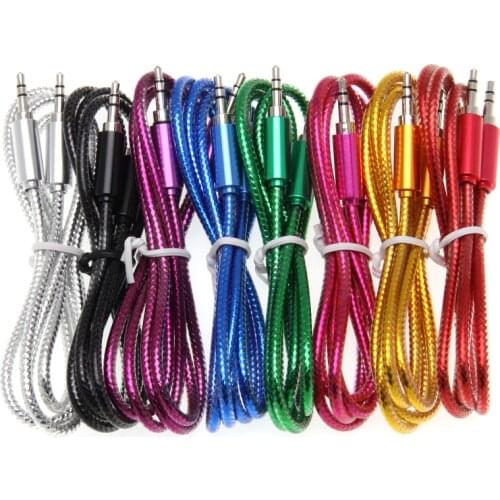 Wholesale New Factory Price New 3.5mm Jack Bright Blink Auxiliary Audio Cable Male To Male Aux Cables Good Audio 50pcs/lot