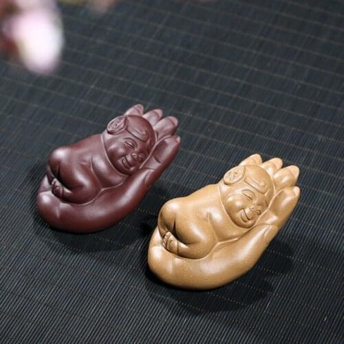 Yixing Original Ore Purple Sand Tea Pet Ornaments Buddhas Life Pure Handmade Personality Creative New Sale