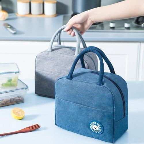 Portable Lunch Bag New Thermal Insulated Lunch Box Tote Cooler Handbag Bento Pouch Dinner Container School Food Storage Bags