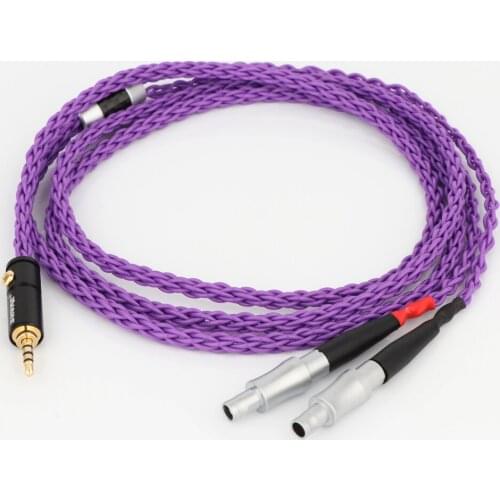 Preffair HiFi High Purity 8 Cores Silver Plated Headphones Replacement Cable Upgrade Cable For Focal Utopia ELEAR Headphones