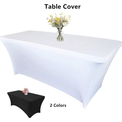 3 Size Rectangular Tablecloths Cocktail High Stretch Wedding Hotel Birthday Table Cover Buffet Home Event Party Table Decoration