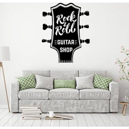 Rock&Roll Music DIY Wall Decal Guitar shop decoration vinyl sticker waterproof removeable PVC decor art mural decals G892