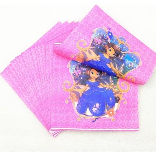 20Pcs Sofia Princess Paper Napkin Party Supplies Festive & Party Tissue Napkin Baby Shower for Kids Birthday Party Decorations