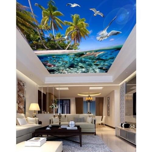 Blue sky Underwater World ceiling 3d room wallpaper landscape ceilings 3d mural paintings