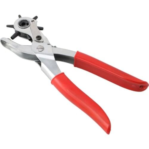 Heavy Duty Revolving 6 Hole Leather Belt Paper Eyelet Cut Plier Punch Craft Tool